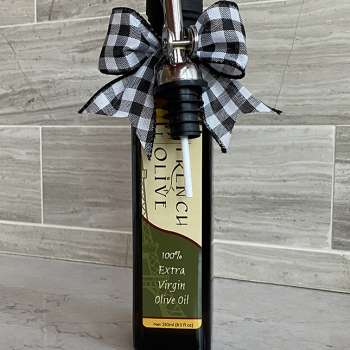 TFO | 250ml Olive Oil Gift Bottle with Black & White Plaid Ribbon