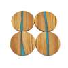 TFO | Round Olive Wood Coasters (Blue Resin)